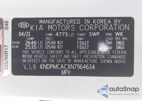 2022 Kia Sportage Lx из США, поврежденный, VIN KNDPMCACXN7964634